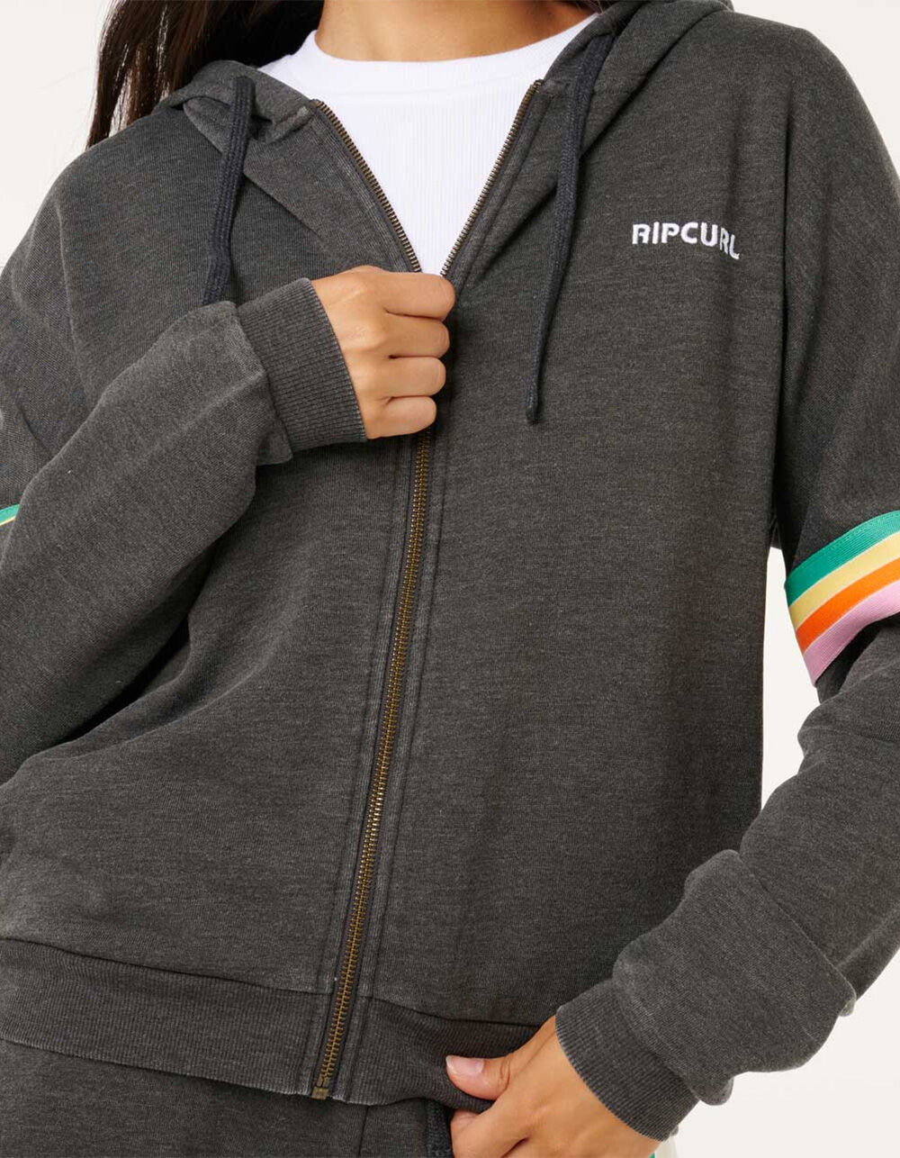RIP CURL Surf Revival Womens Zip-Up Hoodie - OFF-BLACK | Tillys