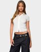 EDIKTED Geena Semi Sheer Button Up Shirt image number 1