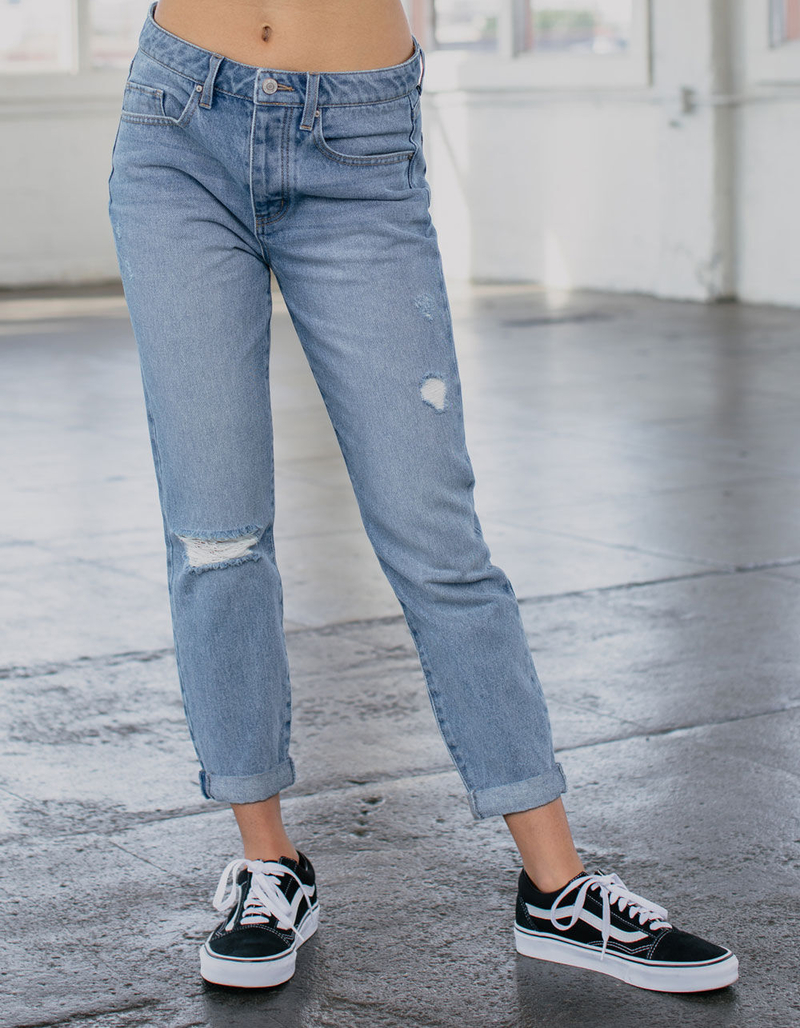 RSQ Boyfriend Medium Blast Womens Ripped Jeans image number 1