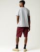 RSQ Longer Mens Burgundy Chino Shorts image number 4