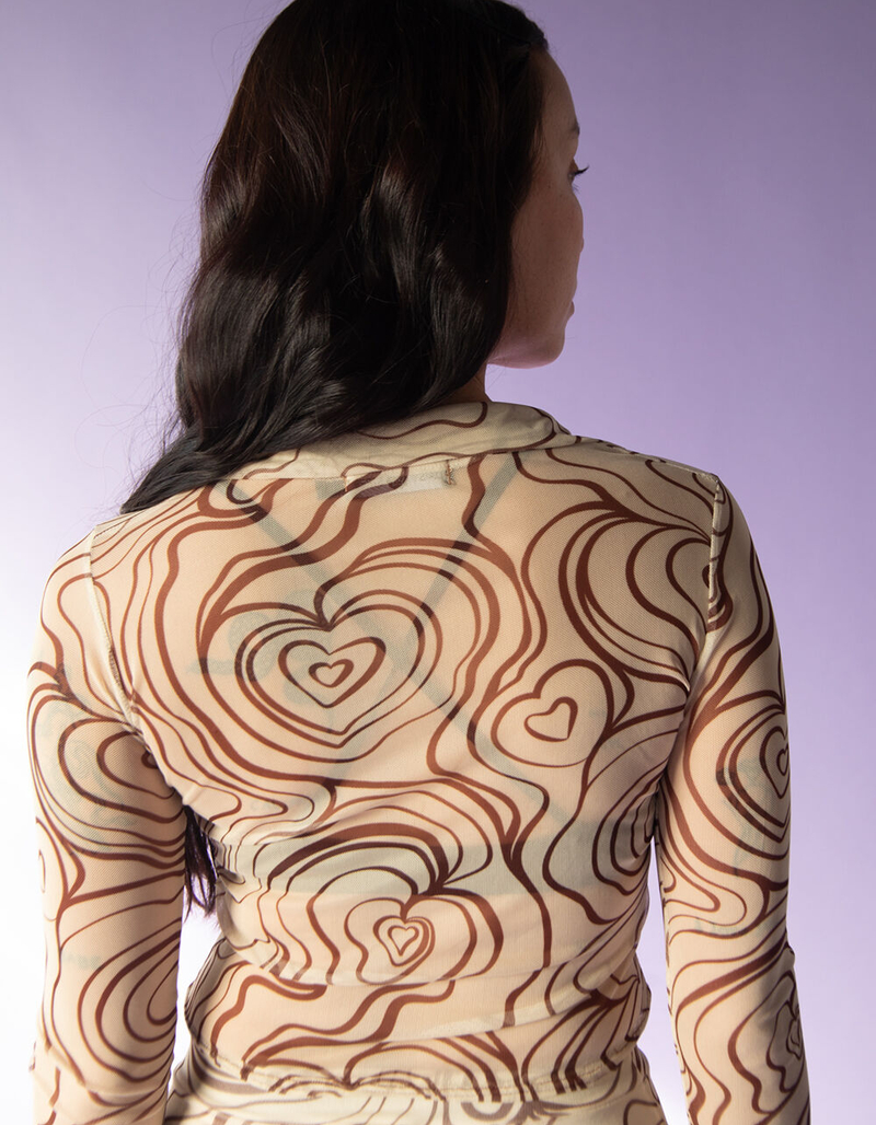 DAISY STREET Womens Mesh Crop Top image number 2