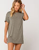 FULL TILT Stripe Olive T-Shirt Dress image number 1