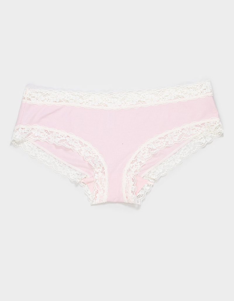 FULL TILT Rib Lace Trim Cheeky Panties image number 0