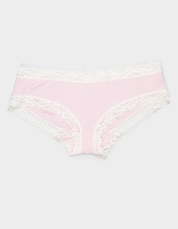 FULL TILT Rib Lace Trim Cheeky Panties Primary Image