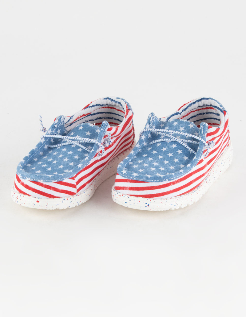 HEY DUDE Wally Youth Patriotic Girls Shoes image number 0