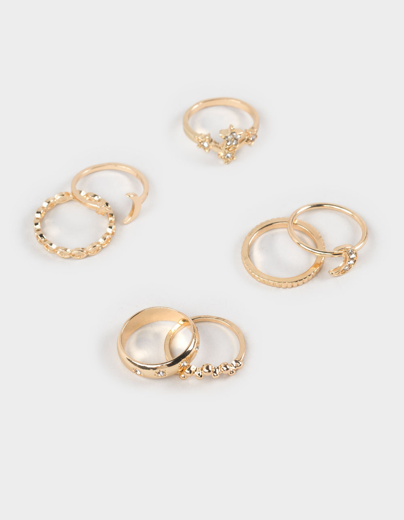 FULL TILT 7 Pack Moon Star Rings image number 0