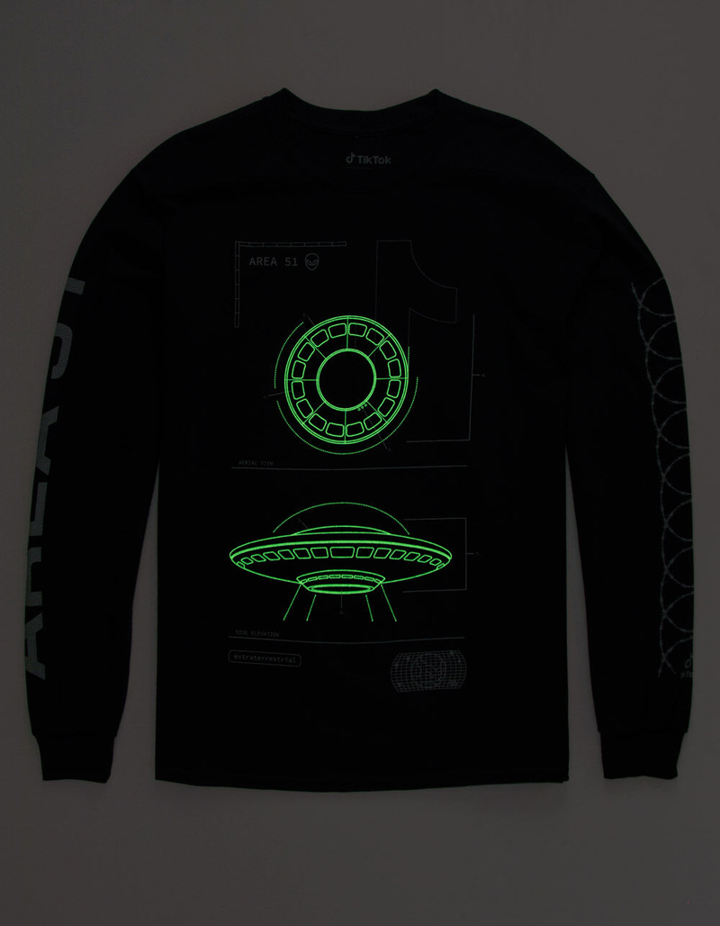 TikTok x Tillys Area 51 UFO Blueprint Mens T-Shirt image number 1