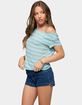 EDIKTED Sandie Striped Off Shoulder Top image number 2