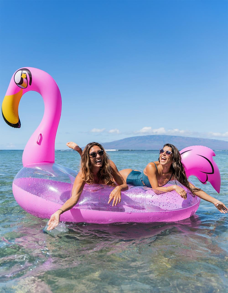 POOLCANDY Glitter Flamingo Gigantic Beach & Pool Raft image number 3