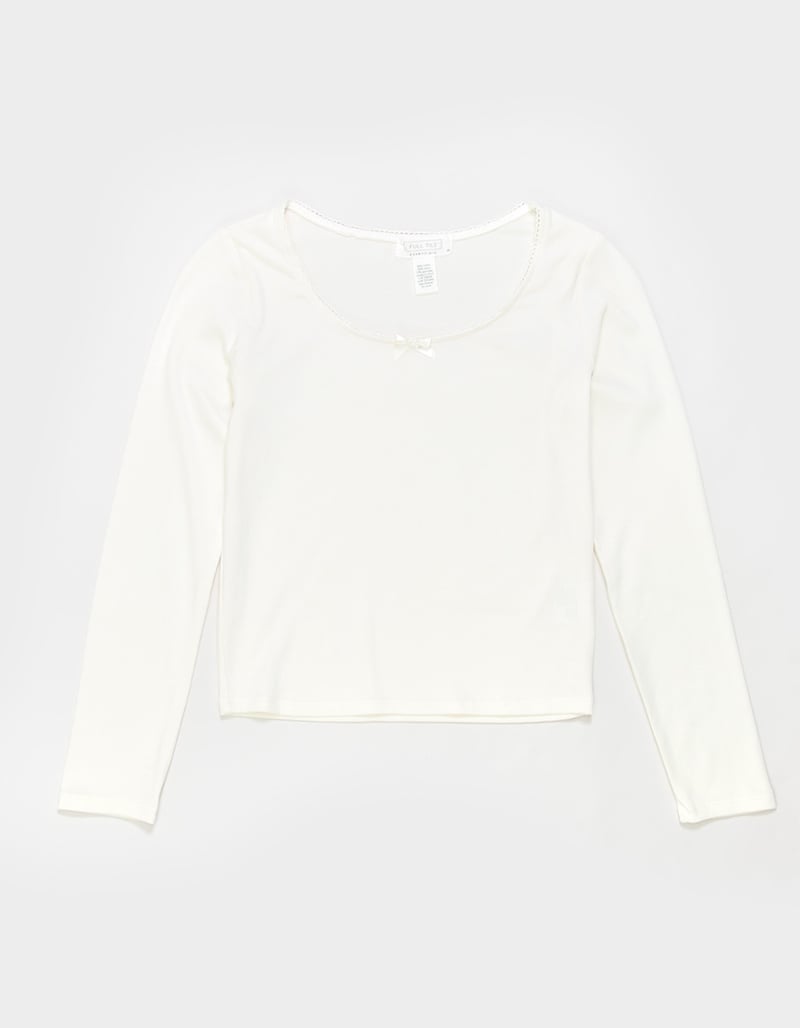 FULL TILT Bow Trim Girls Long Sleeve Tee image number 0