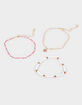 FULL TILT 3 Pack Cherry Beaded Anklets image number 1