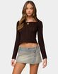 EDIKTED Khari Keyhole Pointelle Knit Top image number 1