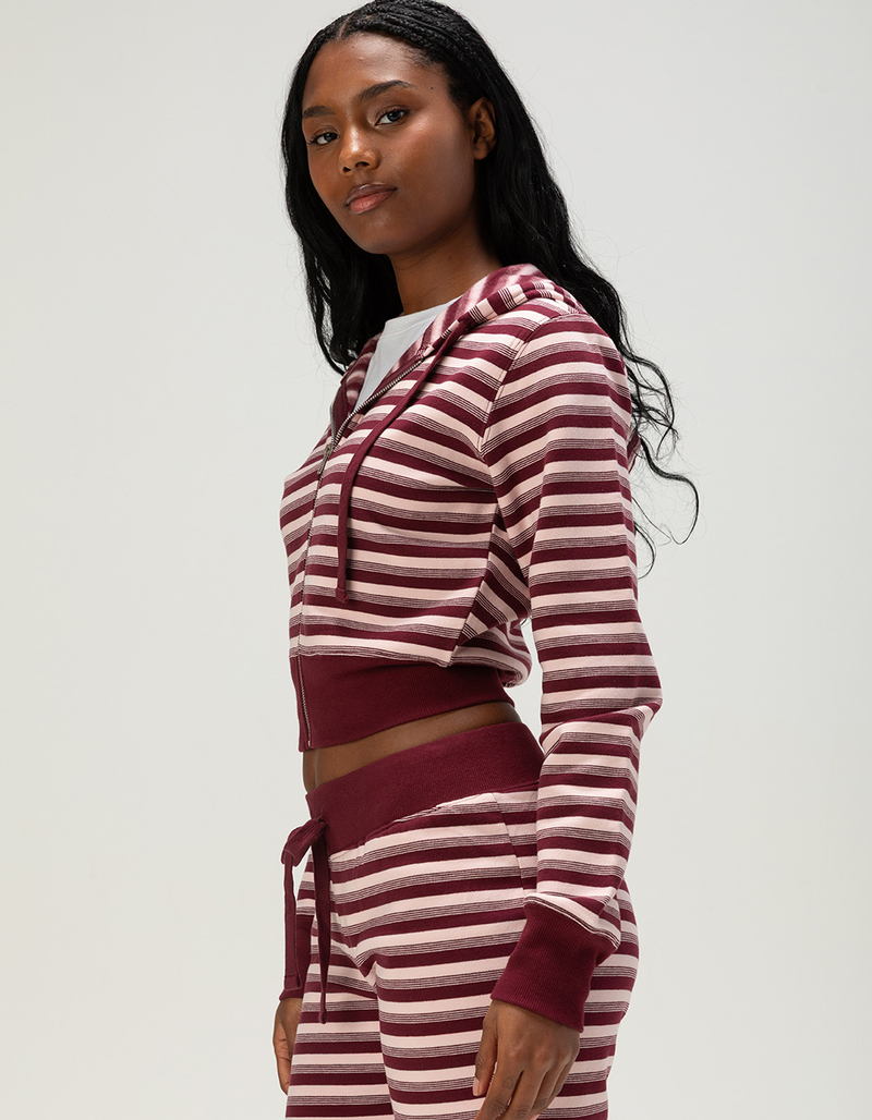 TILLYS Womens Stripe Zip-Up Hoodie image number 3