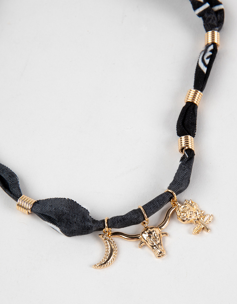 FULL TILT Paisley Bandana Scarf Charm Necklace image number 1