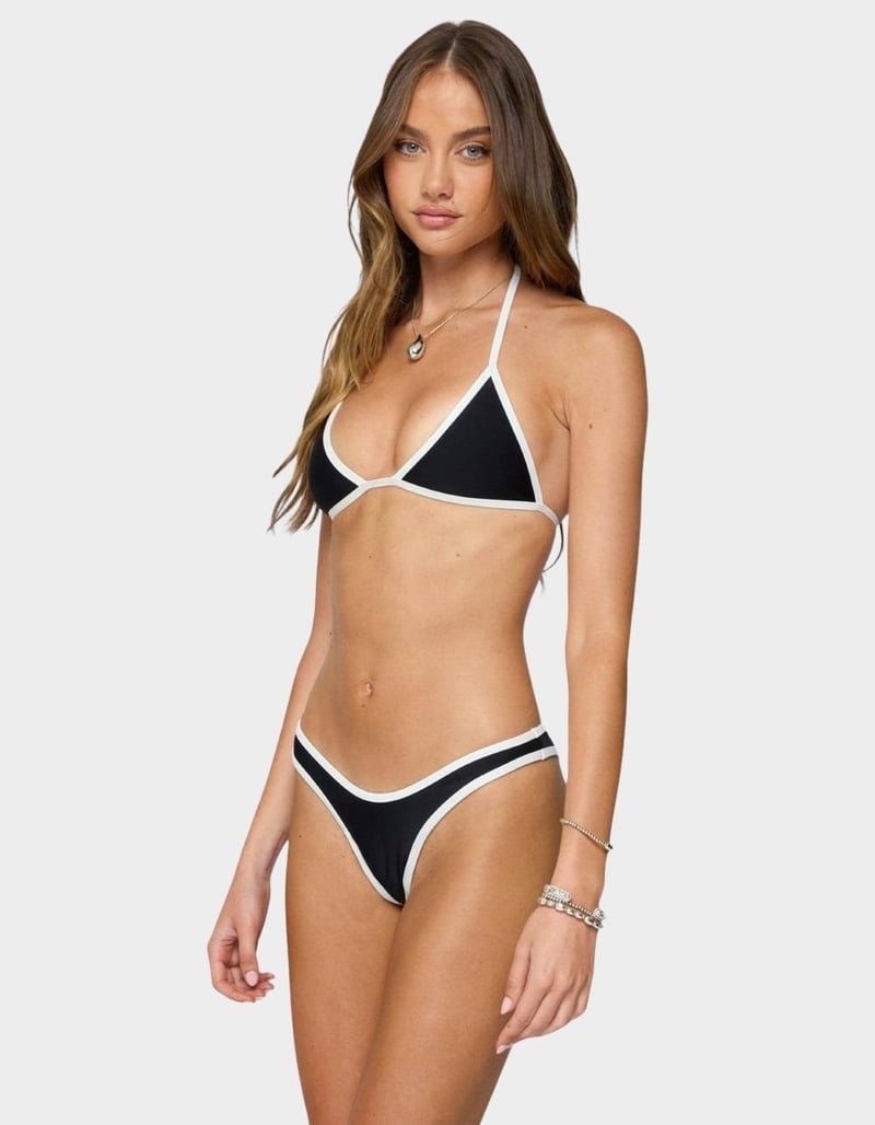 EDIKTED Dina Contrast Triangle Bikini Top image number 1