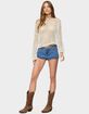 EDIKTED Grommet & Stud Denim Micro Shorts image number 4