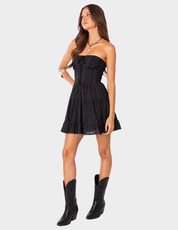 EDIKTED Liora Lacey Cotton Mini Dress Alternative Image