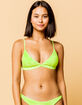 FULL TILT Fixed Triangle Neon Green Bikini Top image number 1
