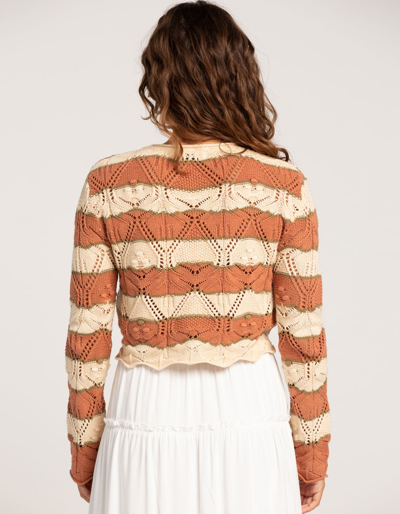 RSQ Womens Crochet Stripe Pullover image number 2