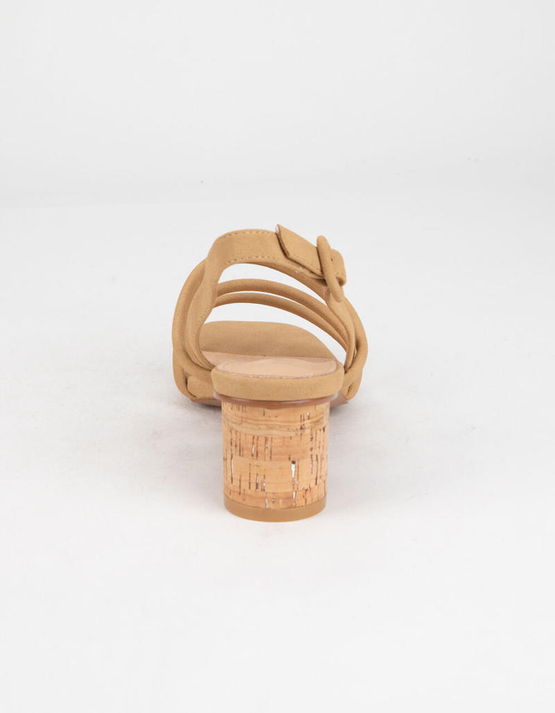 MI.IM Zoey Strappy Cork Womens Nude Block Heels image number 3