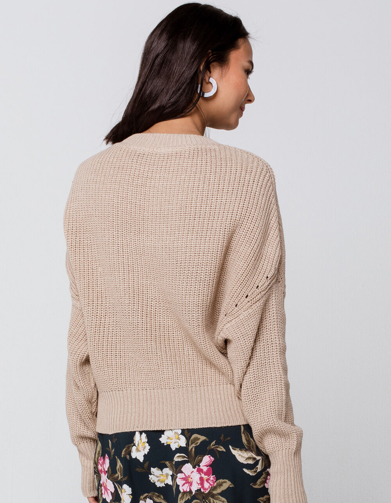 RAG SUPPLY Drop Shoulder Womens Sand Sweater image number 2