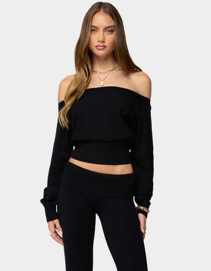 EDIKTED Skyla Off Shoulder Knit Sweater image number 0