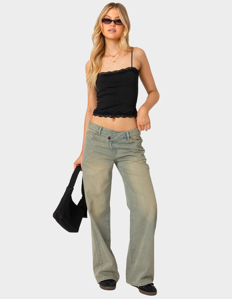 EDIKTED Cruella Lace Trim Tank Top image number 1