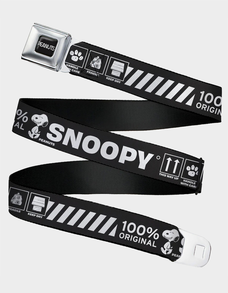 BUCKLE-DOWN Peanuts Snoopy Care Symbols Seatbelt Belt image number 0