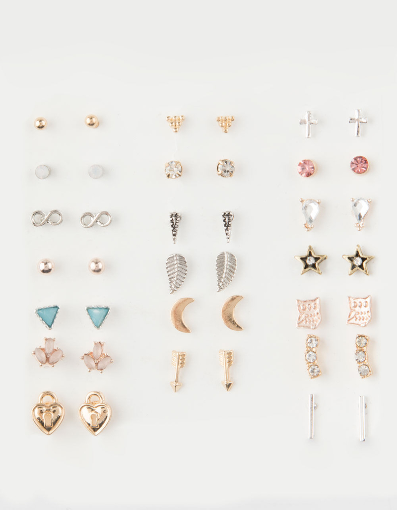FULL TILT 20 Pairs Infinity & Cross Earrings image number 0