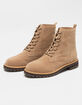OASIS SOCIETY Womens Tan Lace Up Combat Boots image number 1