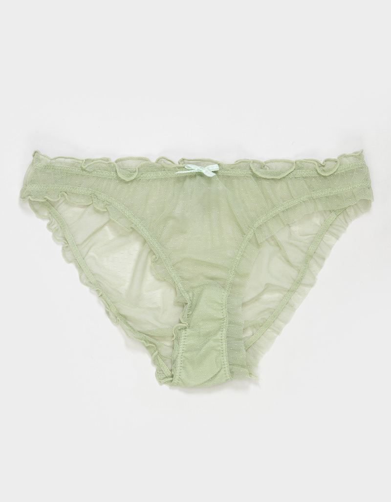 FULL TILT Mesh Dot Gingham Bow Bikini Panties image number 0