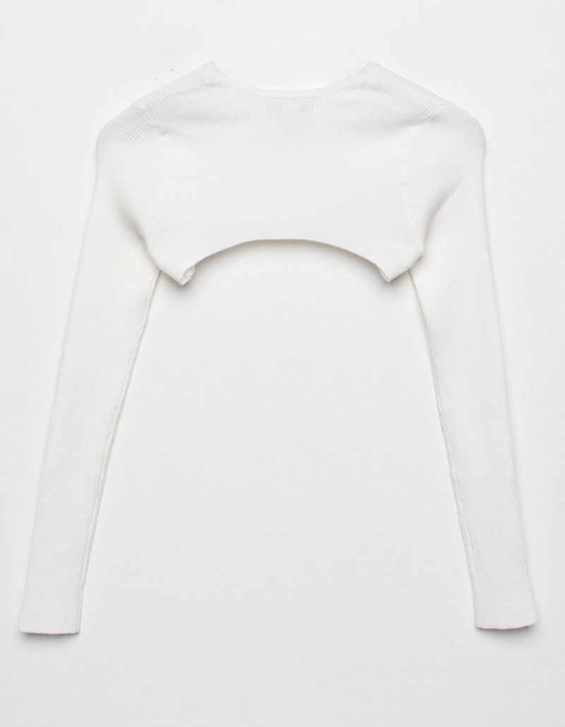 RSQ Pullover Womens White Sweater Shrug image number 4