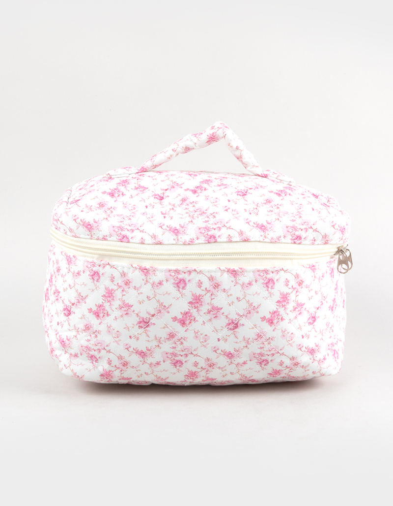 TILLYS Quilted Floral Cosmetic Bag image number 0