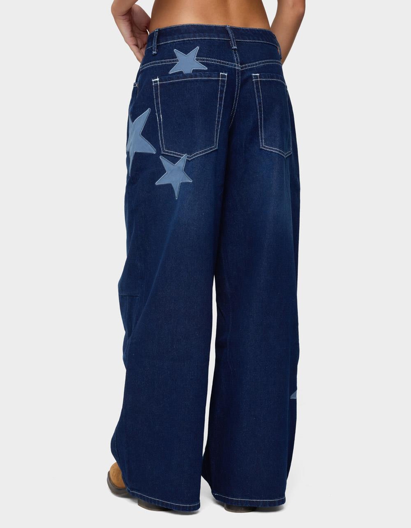 EDIKTED Trish Stars Low Rise Baggy Jeans image number 2