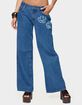 EDIKTED Flower Patch Low Rise Jeans image number 1