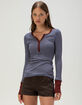 ROXY Hillside Womens Long Sleeve Stripe Henley Top image number 1