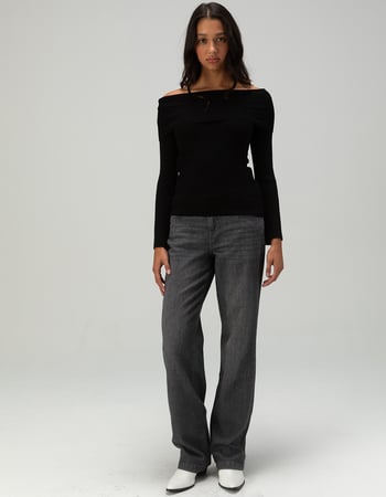 NOISY MAY Nila Low Rise Wide Womens Jeans Primary Image