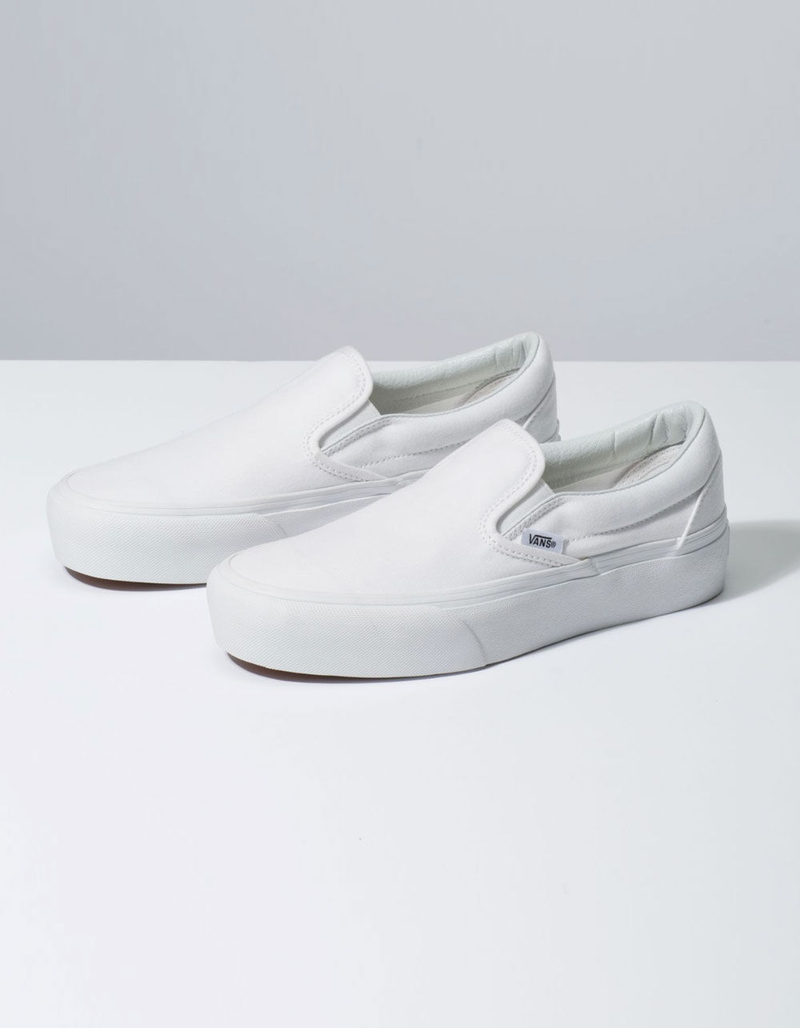 VANS Classic Slip-On Platform True White Womens Shoes image number 1
