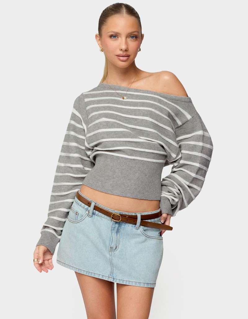 EDIKTED Mika Off Shoulder Oversized Sweater image number 0
