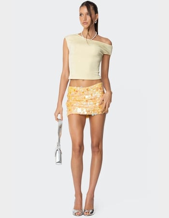 EDIKTED Sabina Low-Rise Sequin Mini Skirt Alternative Image