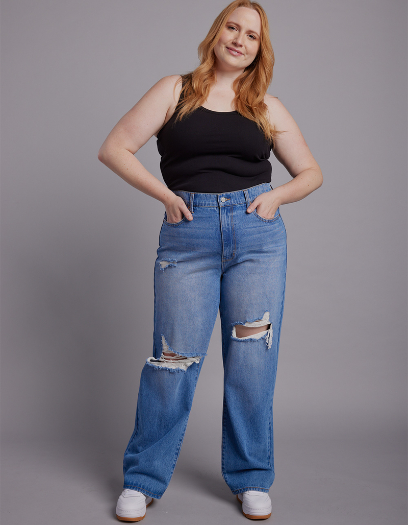 RSQ Womens High Rise Baggy Jeans image number 4