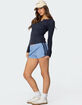 EDIKTED Helaine Waffle Henley Tee image number 4