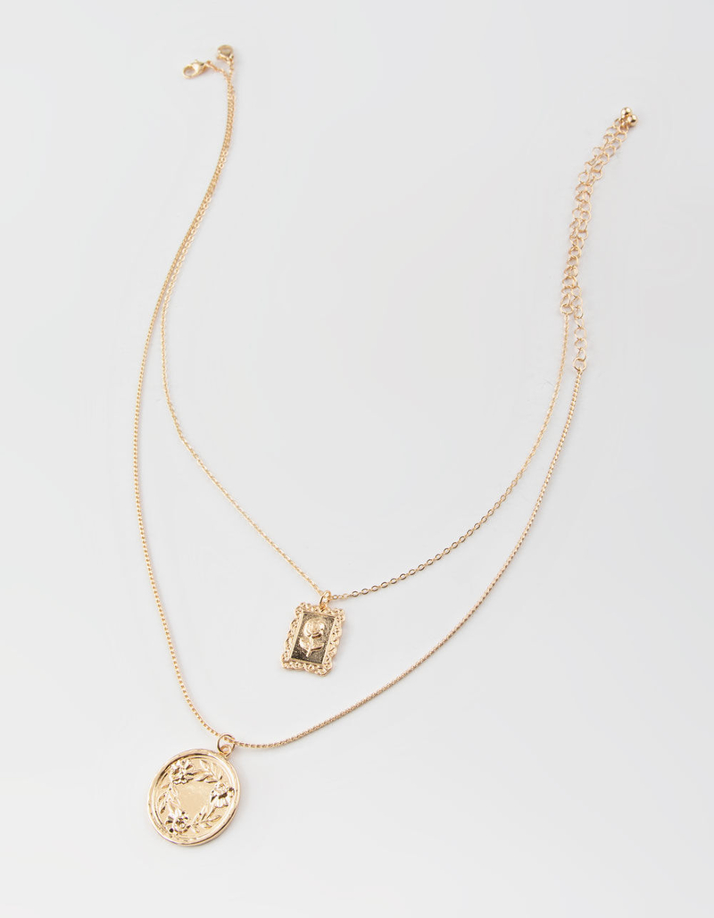 FULL TILT 2 Pack Rose Pendant Necklaces image number 0