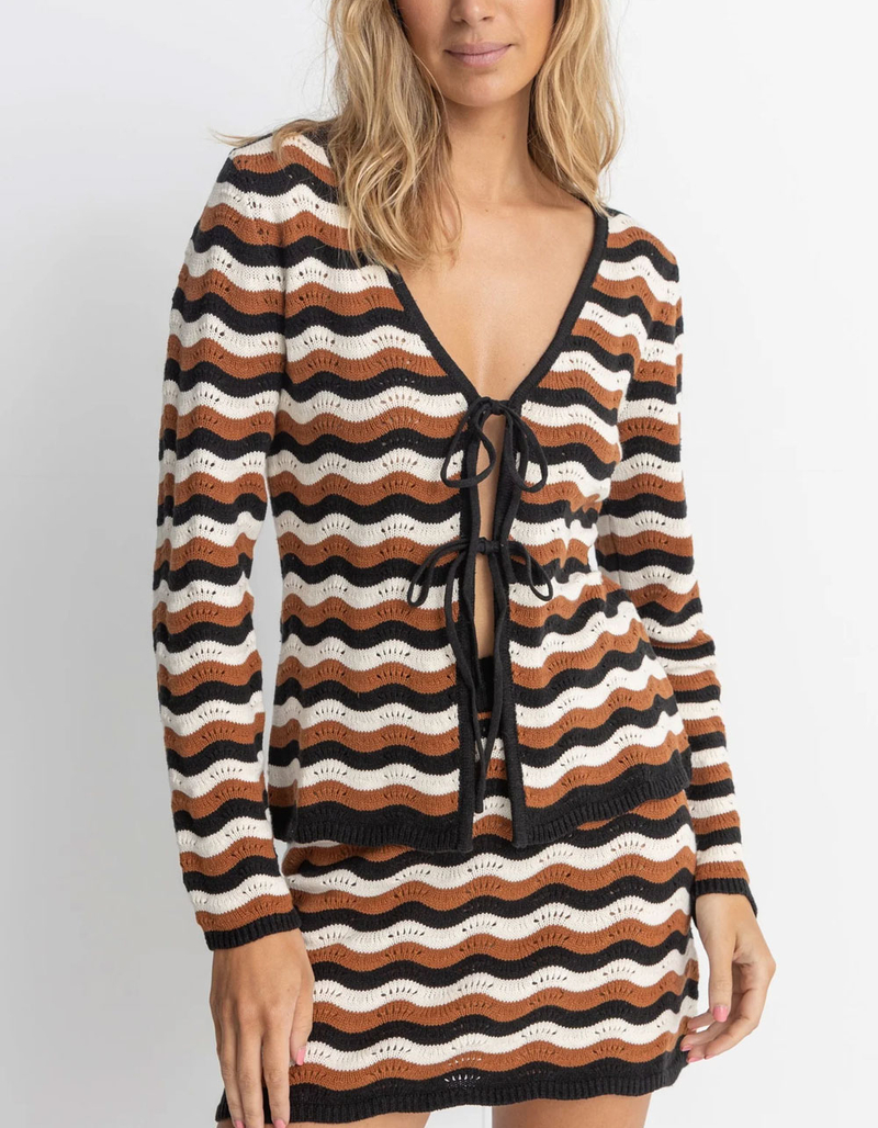 RHYTHM Venice Womens Long Sleeve Tie Front Top image number 0