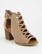 SODA Aran Taupe Womens Peep Toe Booties image number 1