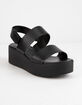 CITY CLASSIFIED Two Strap Black Womens Velcro Flatform Sandals image number 1