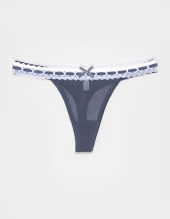 FULL TILT Ribbon Lace Trim Thong Primary Image