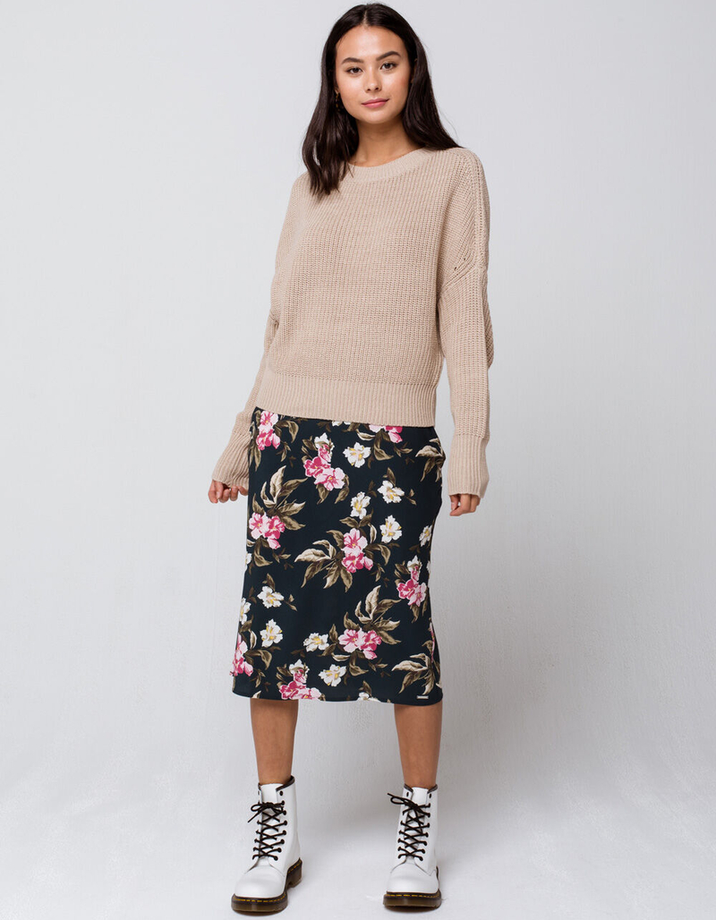 RAG SUPPLY Drop Shoulder Womens Sand Sweater image number 3