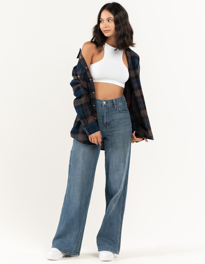 RSQ Womens Oversized Plaid Flannel image number 3
