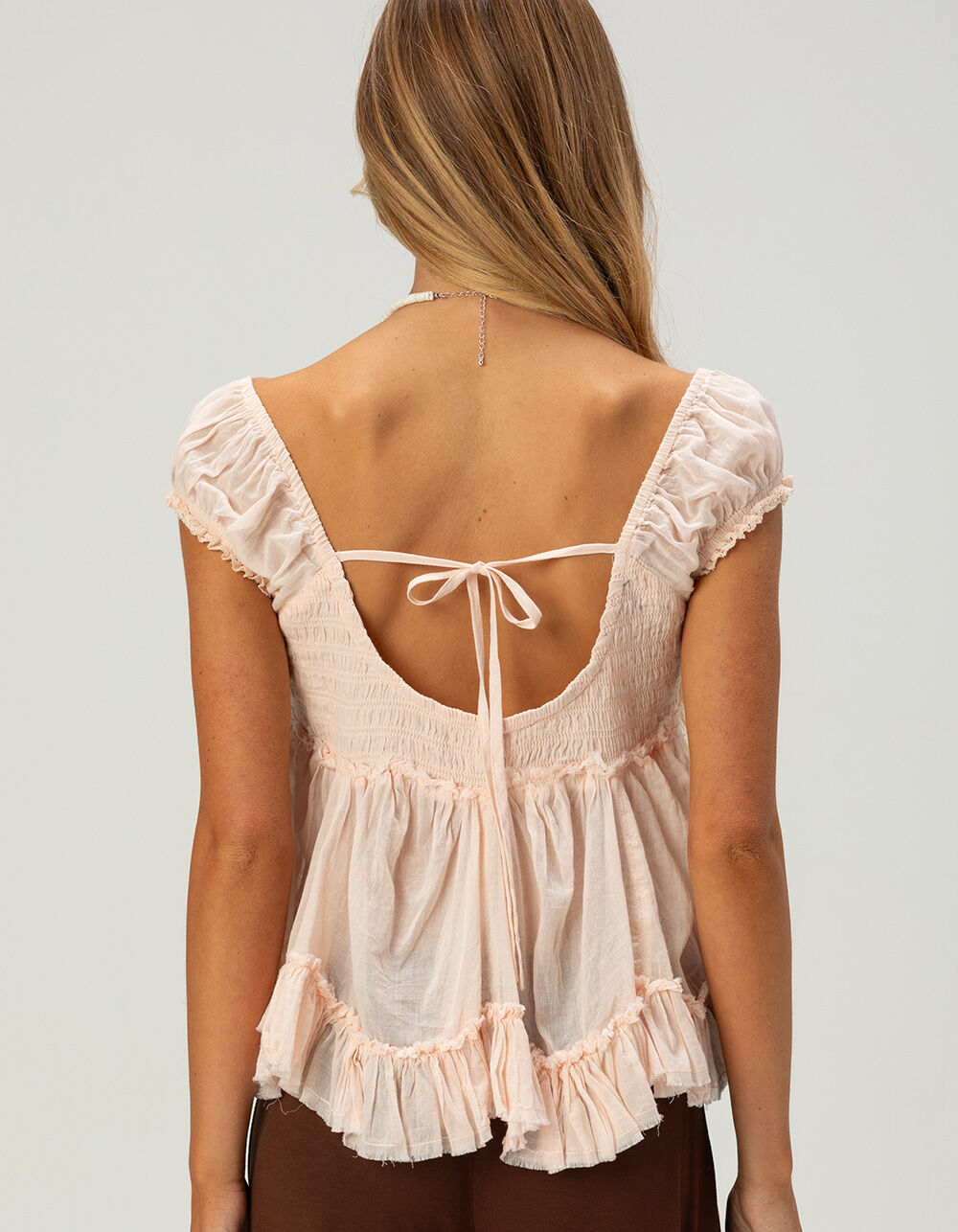 BDG Urban Outfitters Skylee Womens Blouse - LIGHT PINK - XS | Tillys